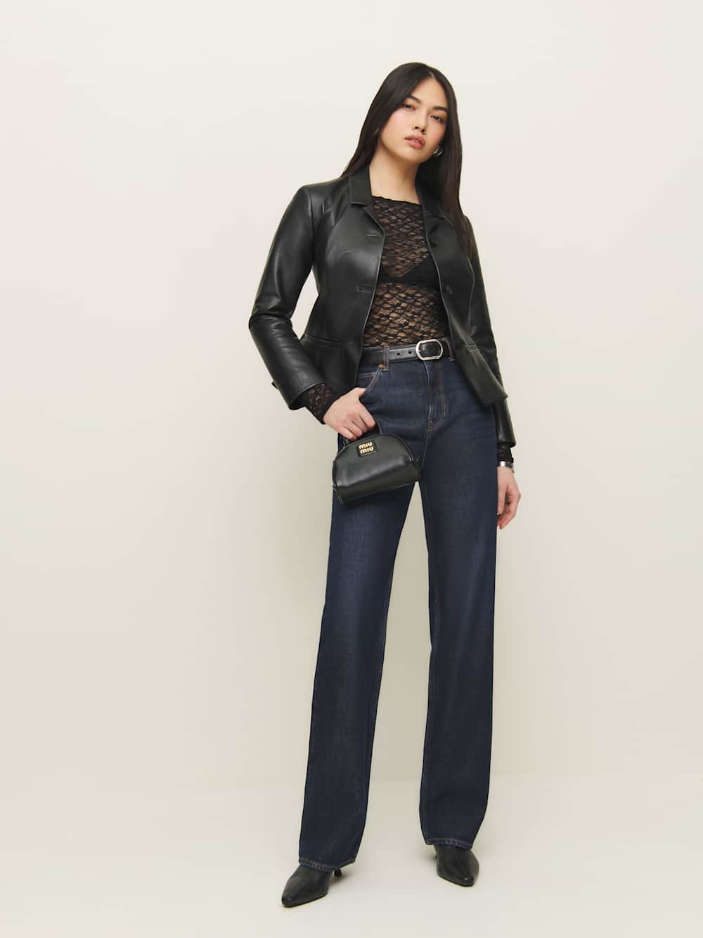 Adriano Lace Knit Top - Black Lace