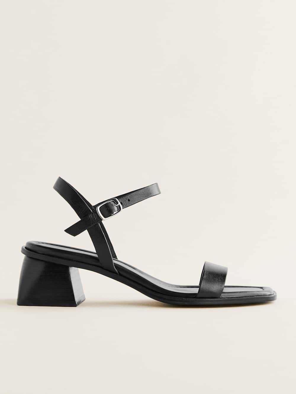 Stephanie Heeled Sandal - Black Leather