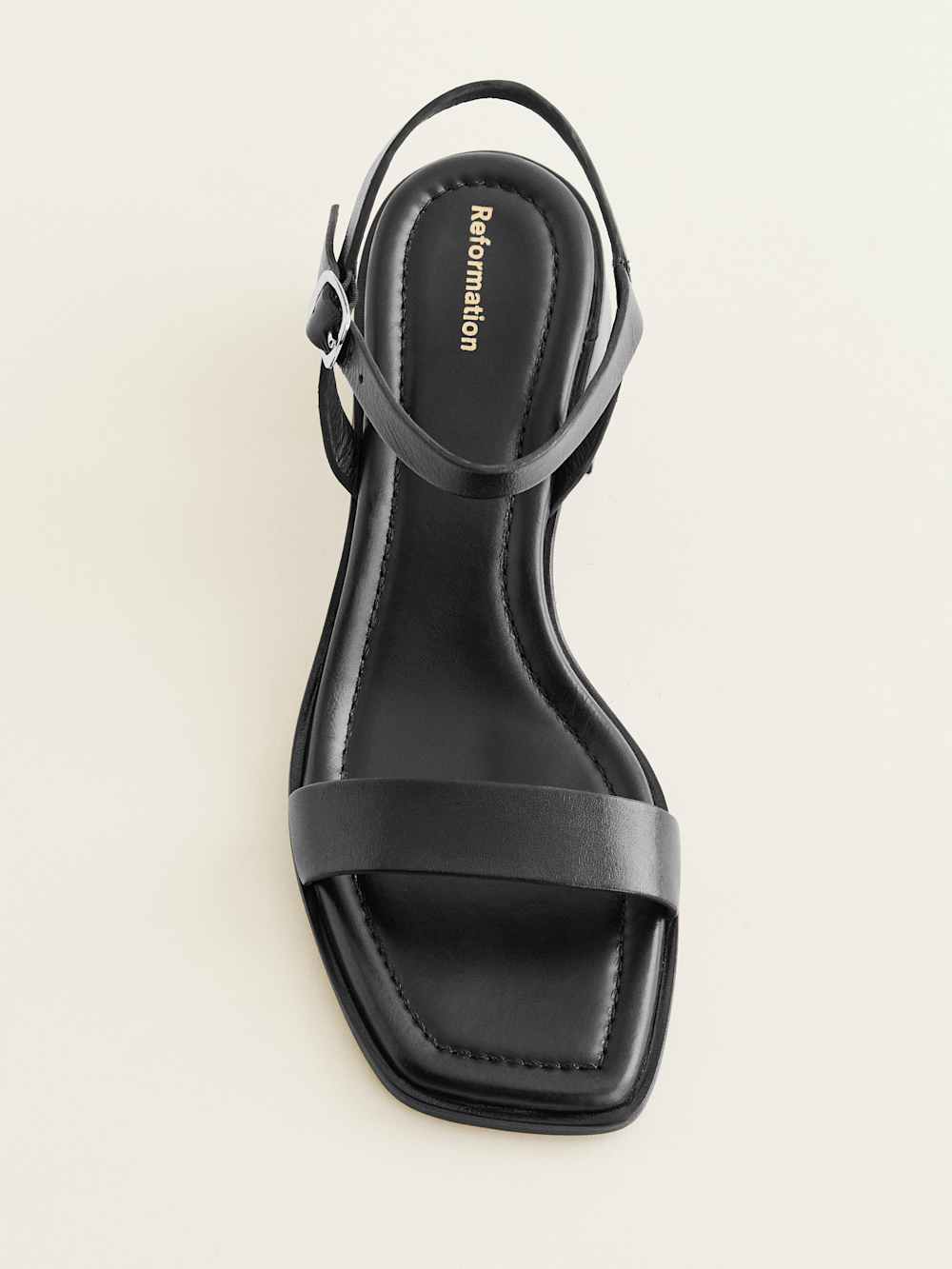 Stephanie Heeled Sandal - Black Leather