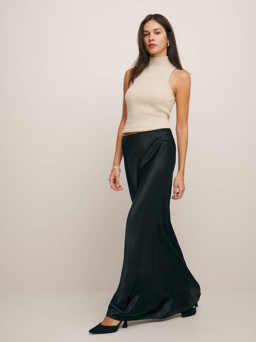 Bella Silk Skirt - Black