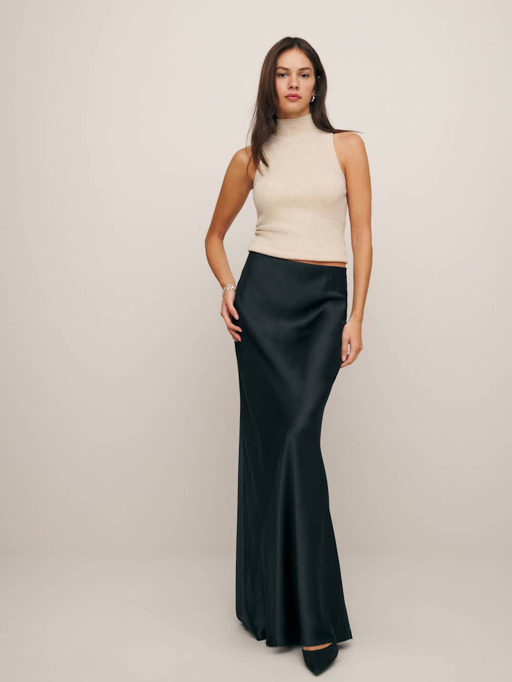 Bella Silk Skirt - Black