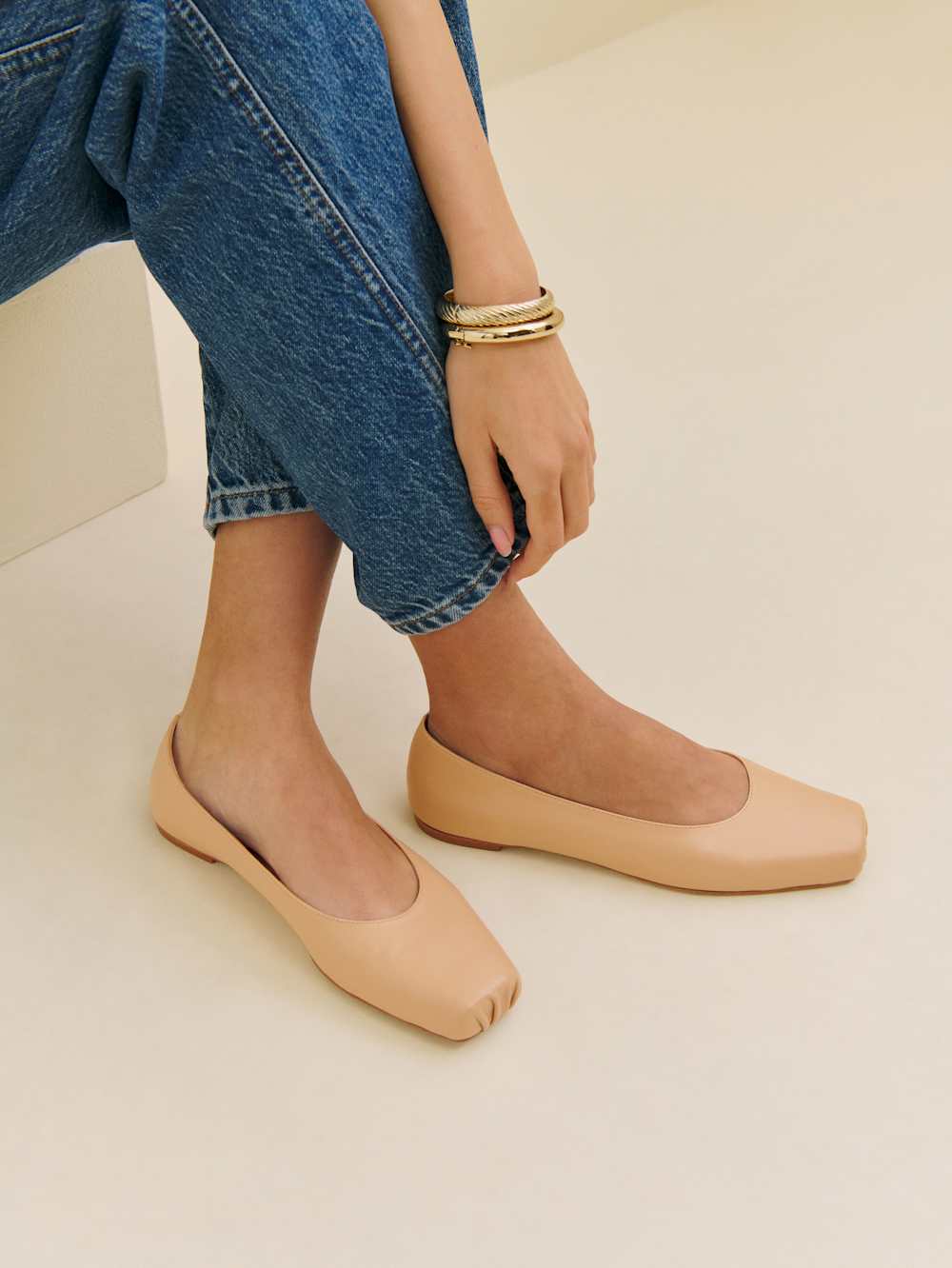 Mikayla Ballet Flat - Porcini Leather