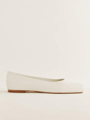 Mikayla Ballet Flat - White Leather