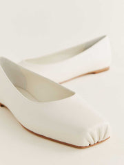 Mikayla Ballet Flat - White Leather