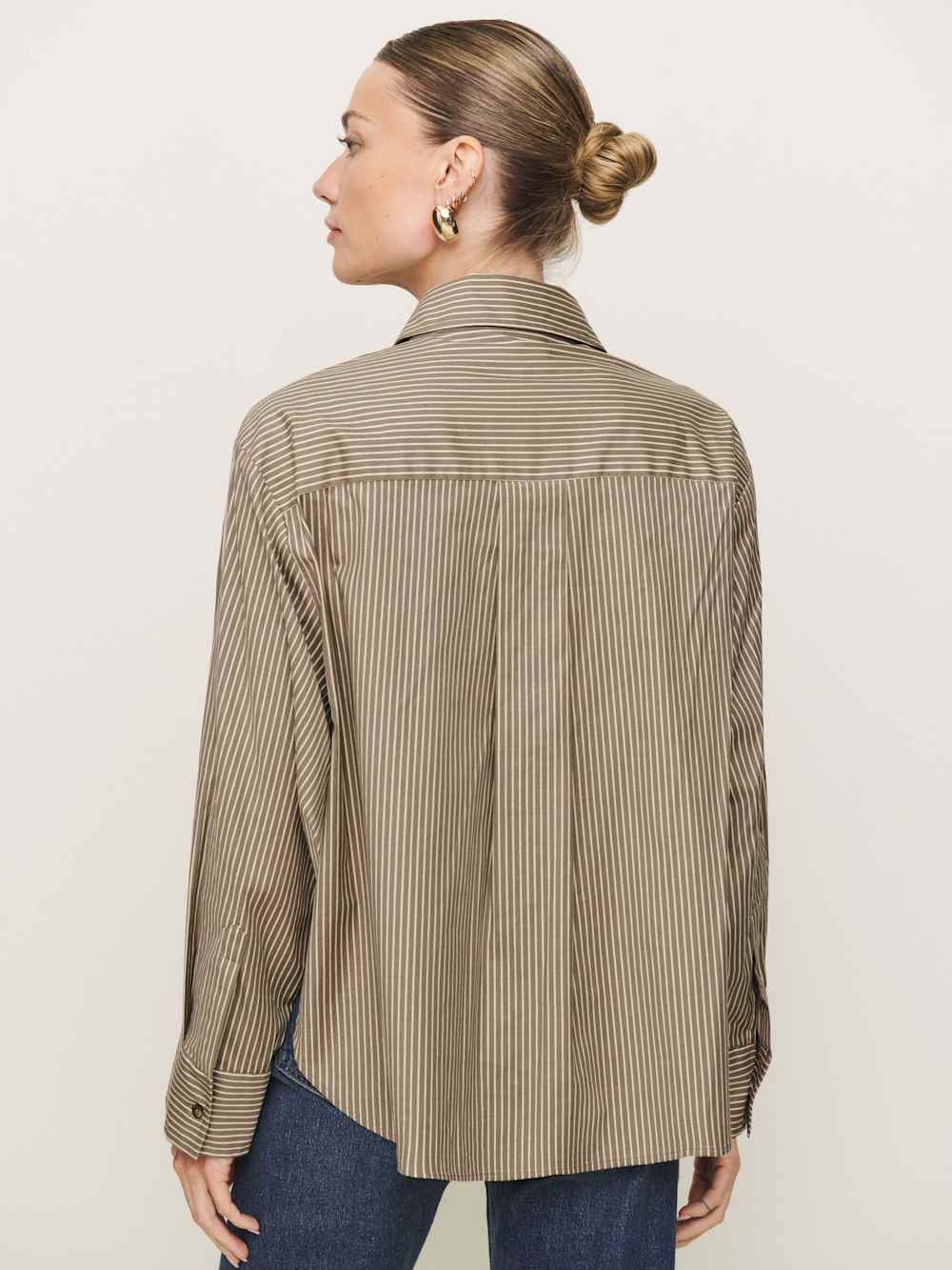 Andy Oversized Shirt - Taupe Stripe