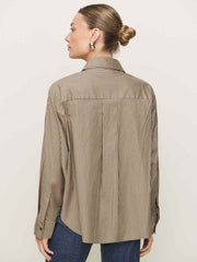 Andy Oversized Shirt - Taupe Stripe