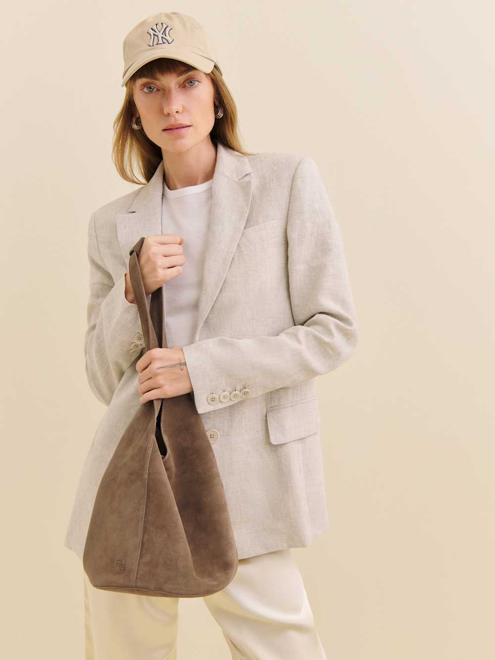 Medium Silvana Bucket Bag - Farro Suede