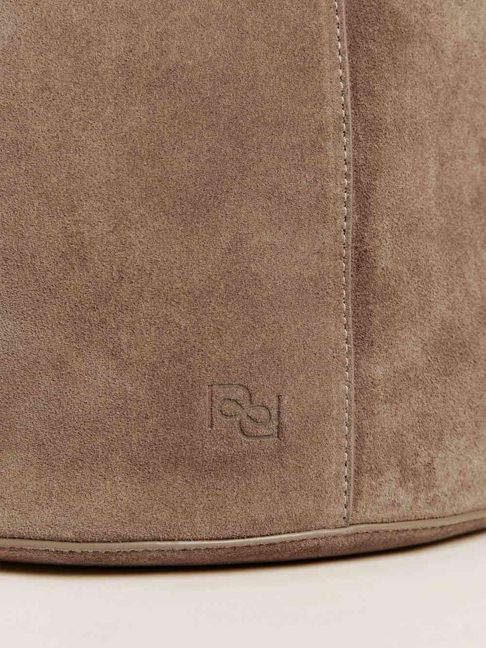 Medium Silvana Bucket Bag - Farro Suede