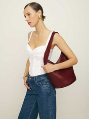 Medium Silvana Bucket Bag - Cremisi