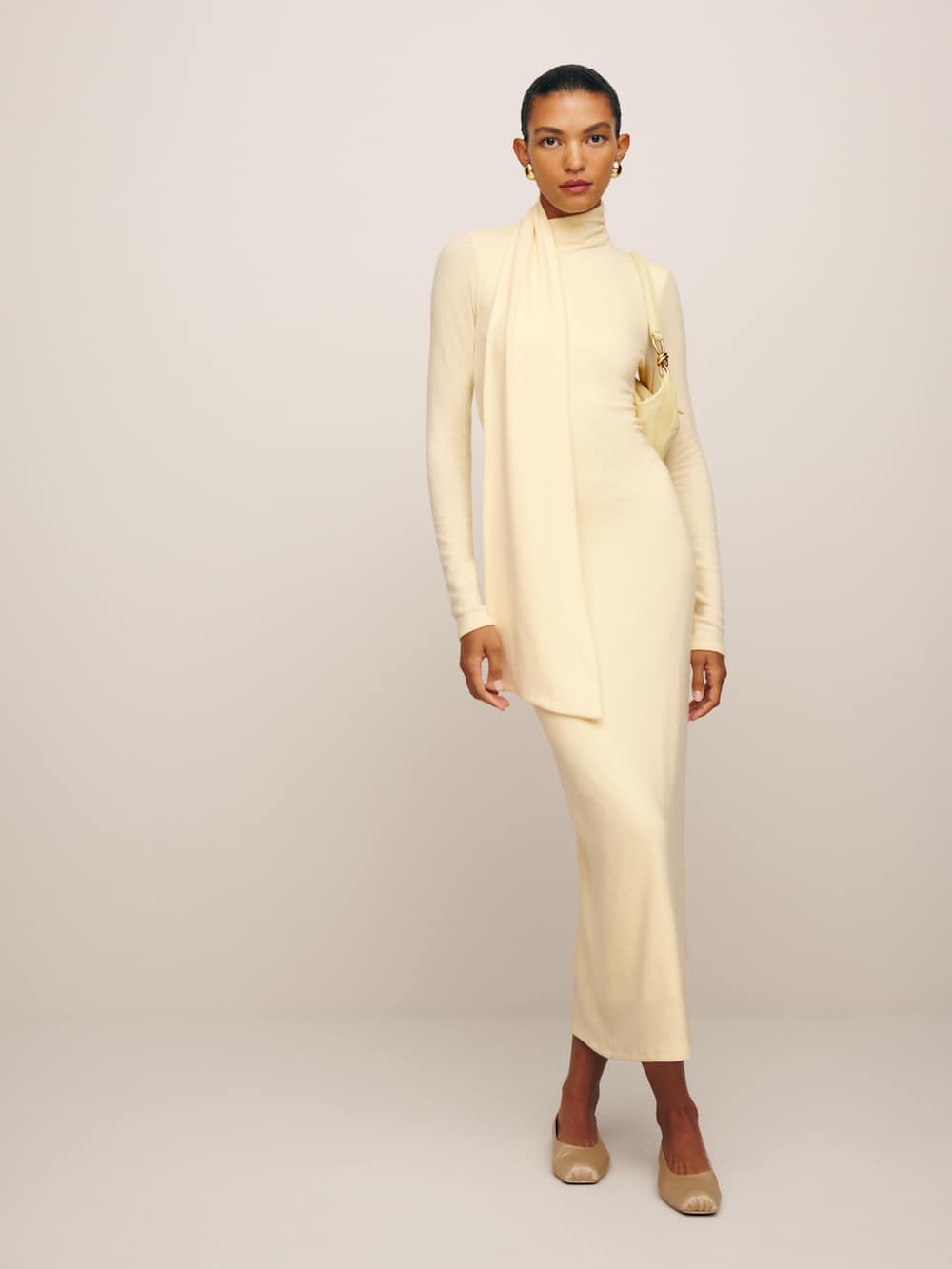 Azure Knit Dress - Custard