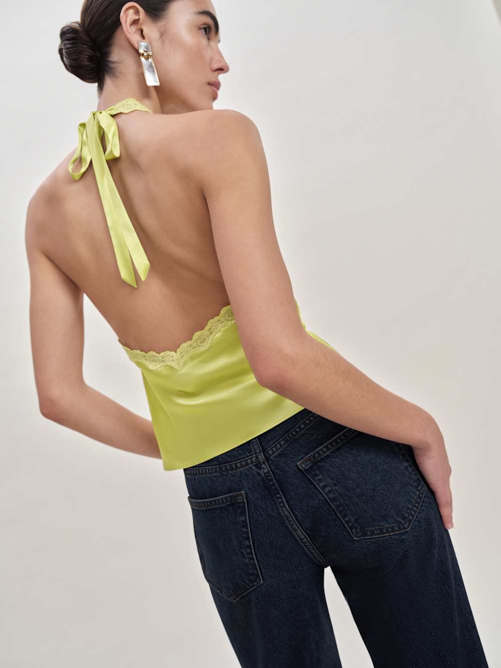 Monica Silk Top - Algae Bloom