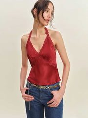 Monica Silk Top - Lipstick