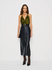 Monica Silk Top - Moss Garden