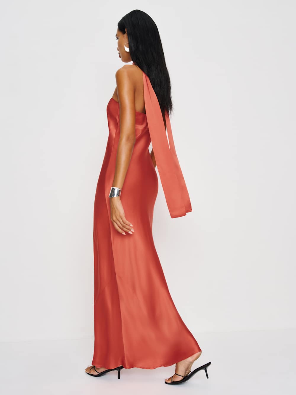 Oren Silk Dress - Red Coral