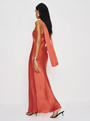 Oren Silk Dress - Red Coral