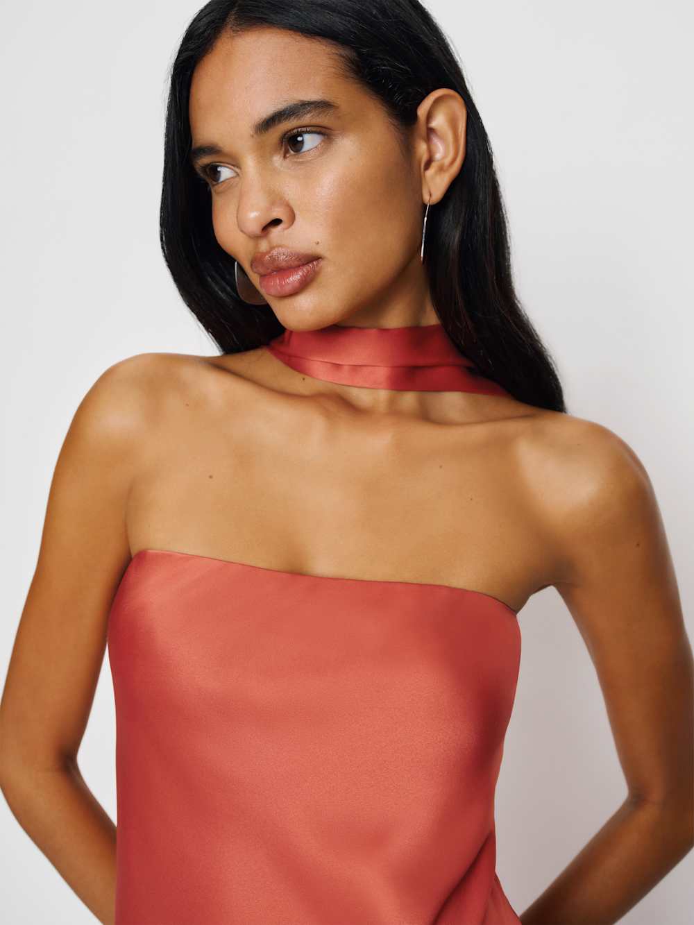 Oren Silk Dress - Red Coral
