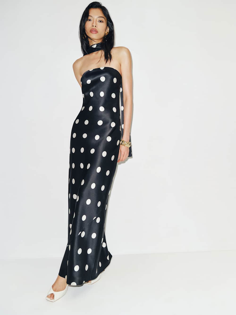 Oren Silk Dress - Moon Dot