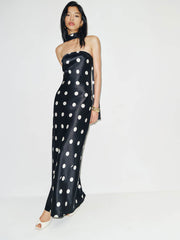Oren Silk Dress - Moon Dot