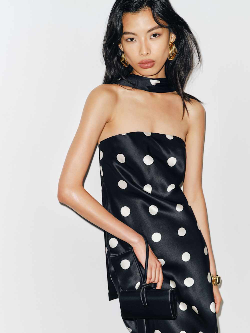 Oren Silk Dress - Moon Dot