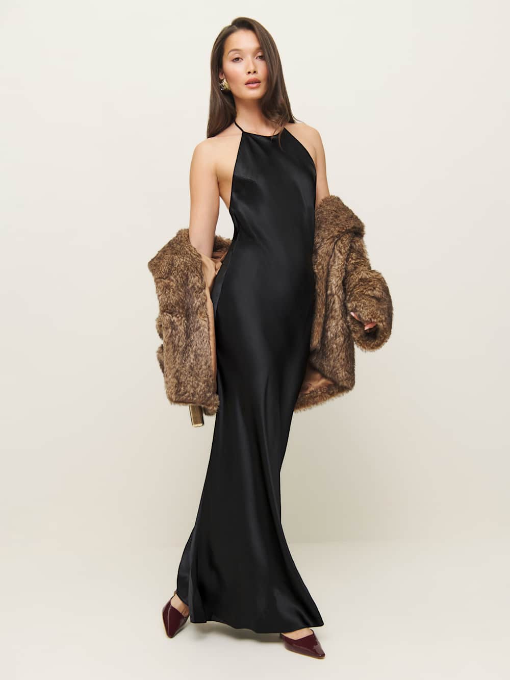 Petites Jeany Silk Dress - Black
