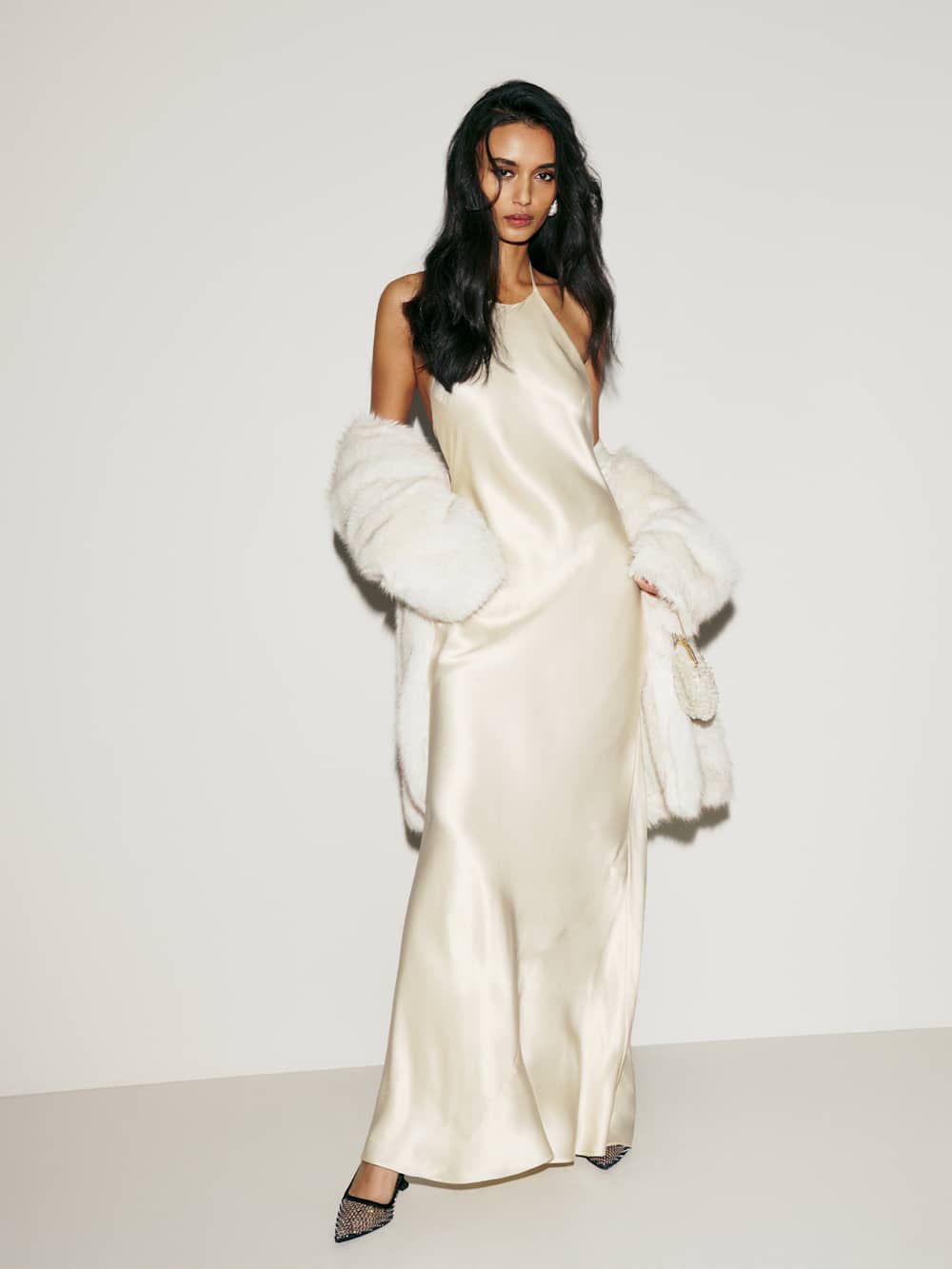 Petites Jeany Silk Dress - Fior Di Latte