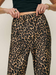 Petites Gale Satin Mid Rise Bias Pant - Leo
