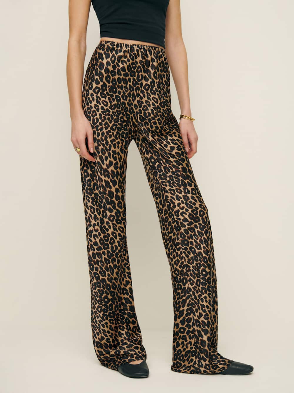 Petites Gale Satin Mid Rise Bias Pant - Leo