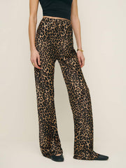 Petites Gale Satin Mid Rise Bias Pant - Leo