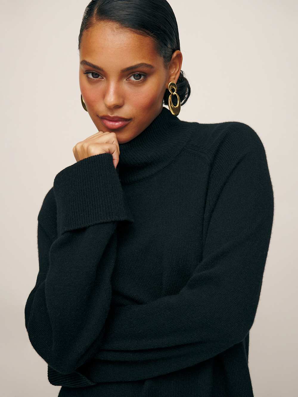 Tate Regenerative Wool Sweater Dress - Black