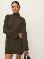 Tate Regenerative Wool Sweater Dress - Kelp