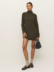 Tate Regenerative Wool Sweater Dress - Kelp