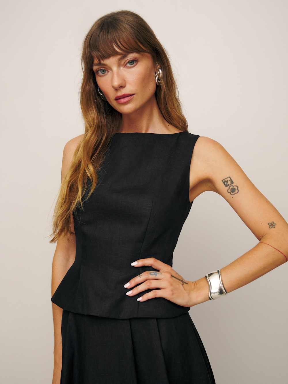 Moya Linen Two Piece - Black