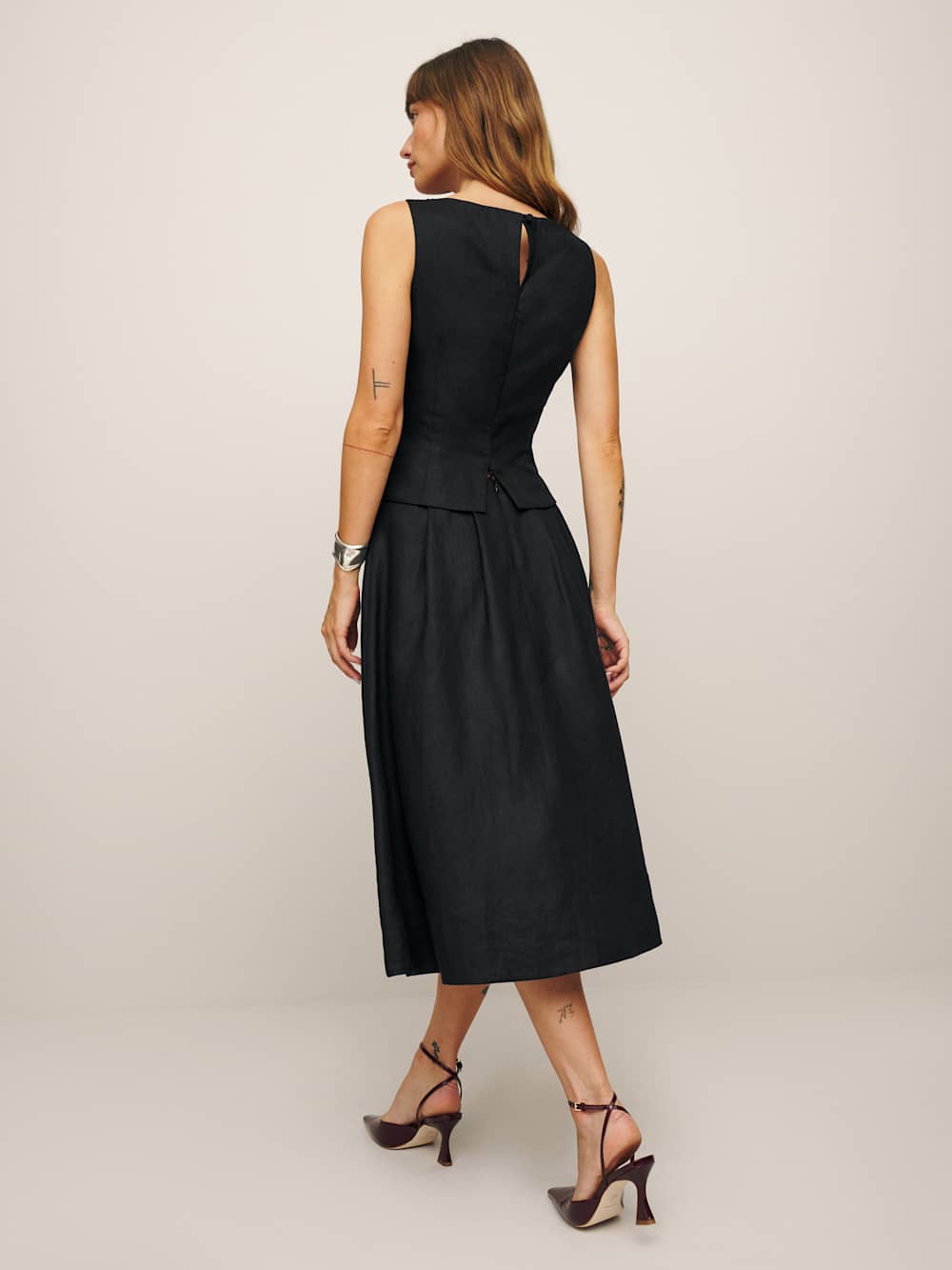 Moya Linen Two Piece - Black
