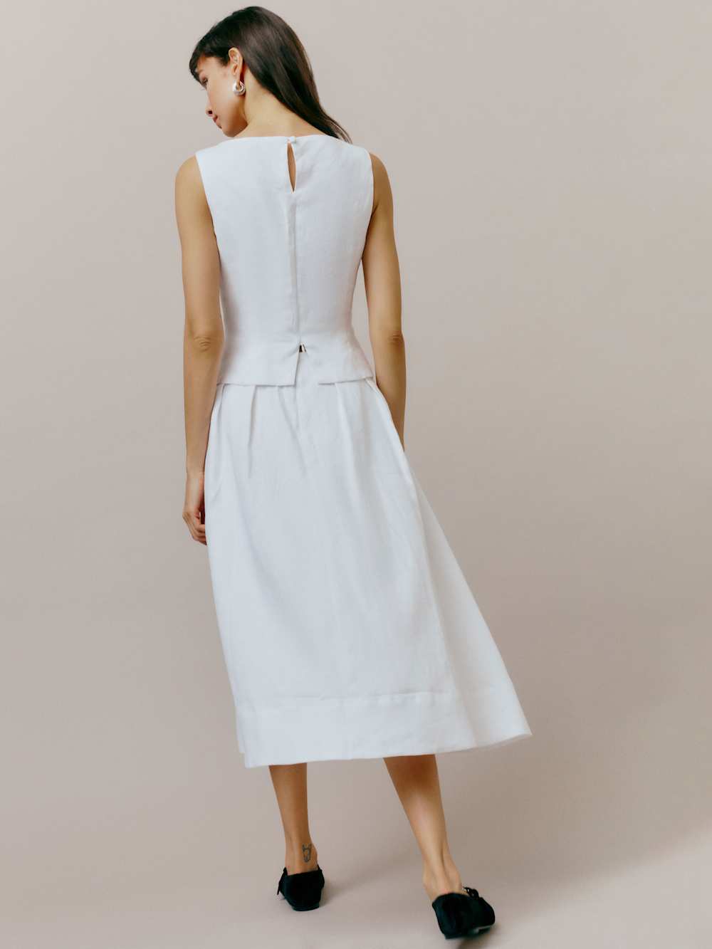 Moya Linen Two Piece - White
