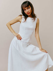 Moya Linen Two Piece - White