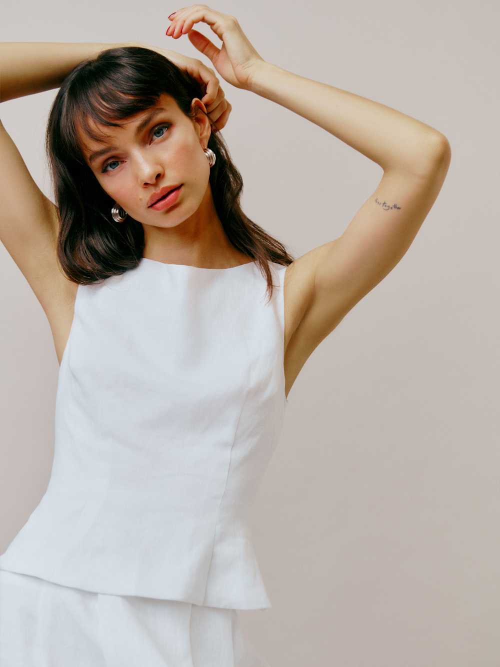 Moya Linen Two Piece - White