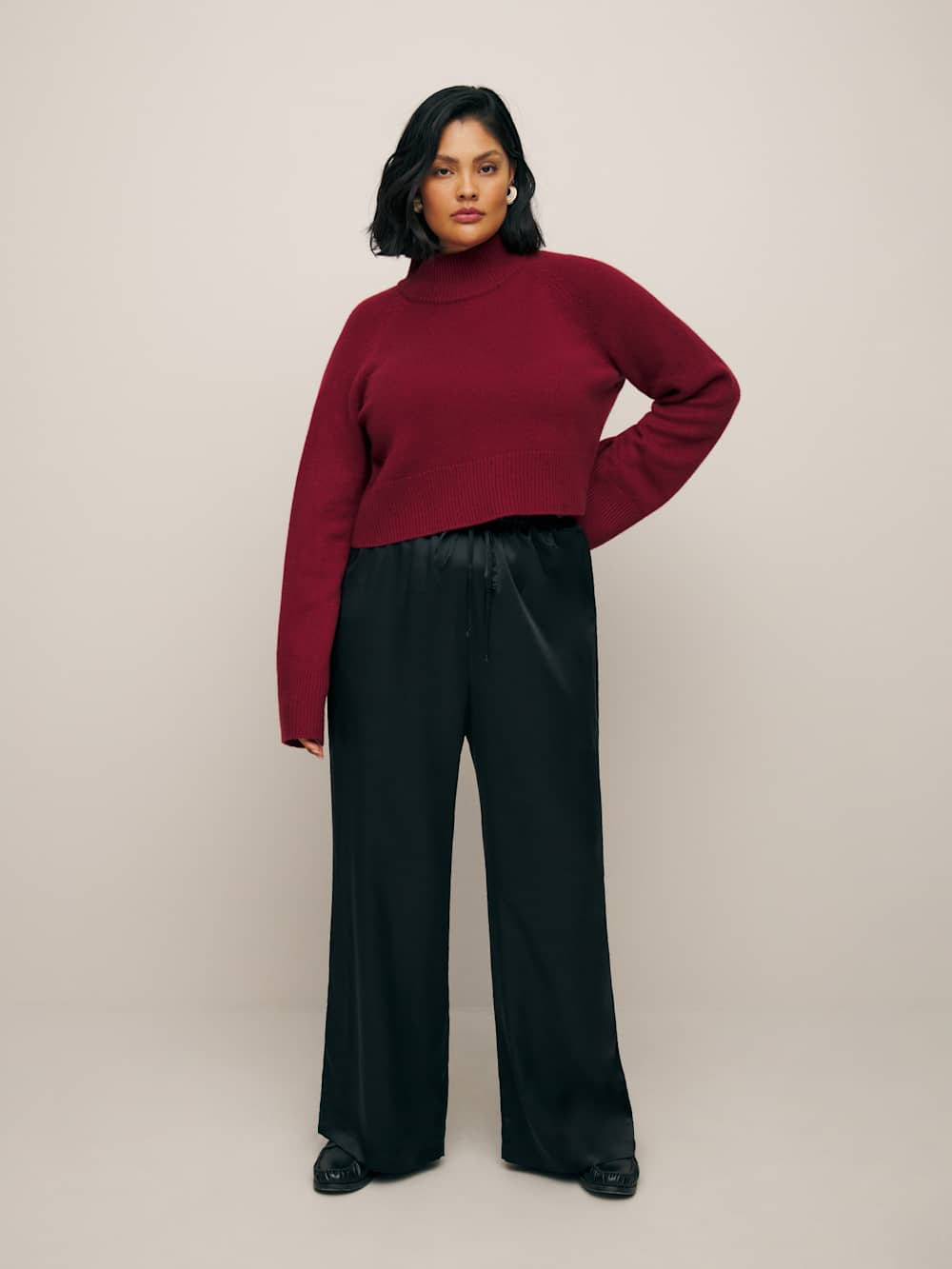 Olina Silk Pant Es - Black