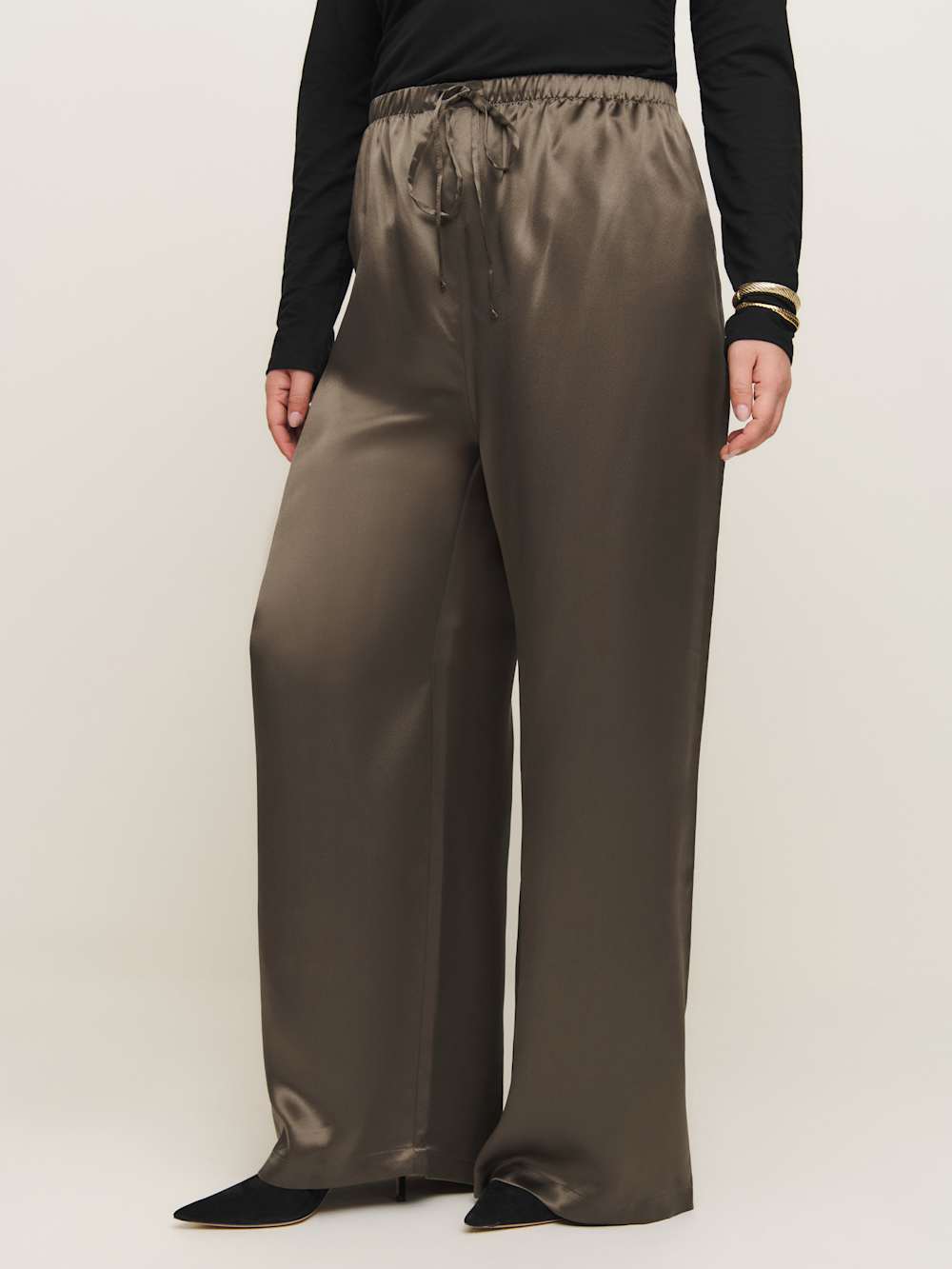 Olina Silk Pant Es - Morel