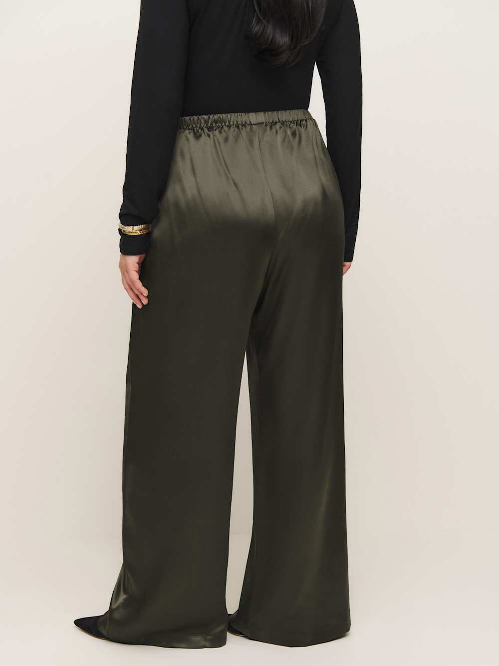 Olina Silk Pant Es - Pine Tree