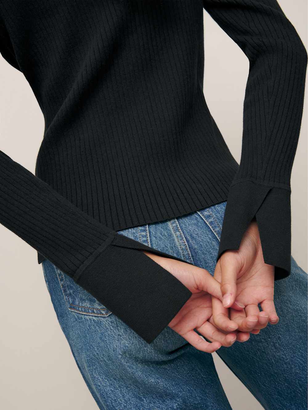 Valentina Ribbed Open Cardigan - Black