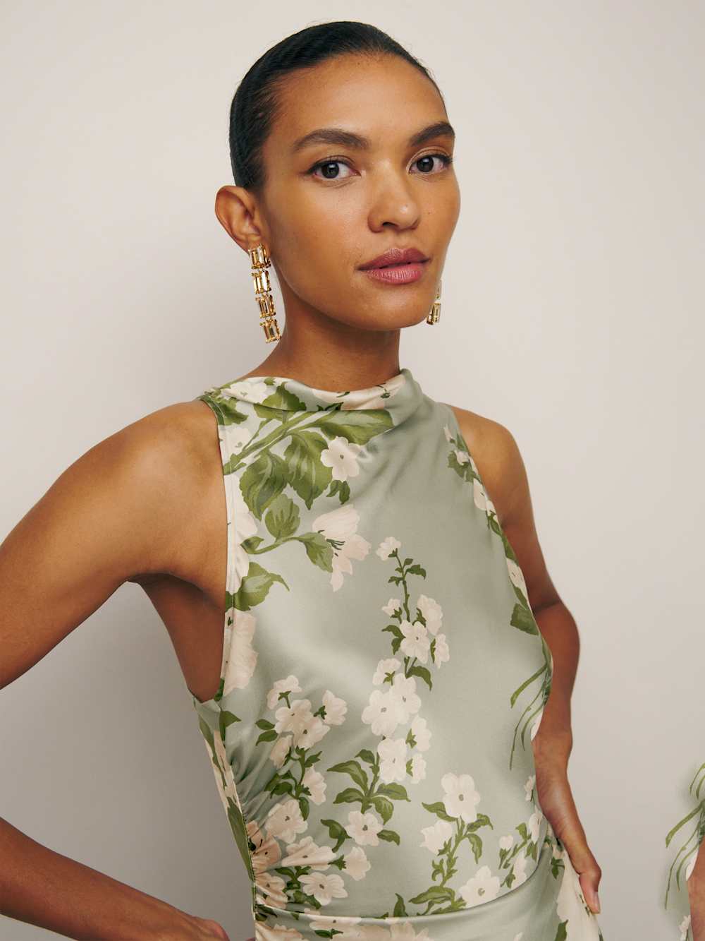 Anaiis Silk Dress - Tarragon