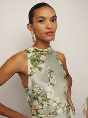 Anaiis Silk Dress - Tarragon