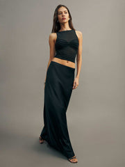 Rose Knit Top - Black