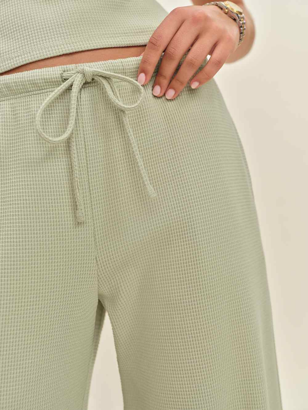 Olina Knit Pant - Limon Waffle