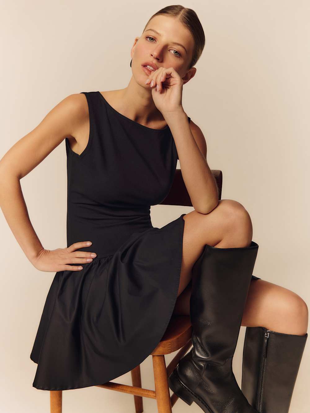 Defina Knit Dress - Pitch Black