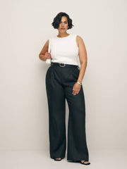 Alex Linen Pant Es - Black