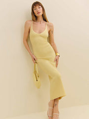 Dahlia Cotton Sweater Dress - Pineapple