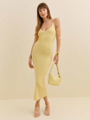 Dahlia Cotton Sweater Dress - Pineapple