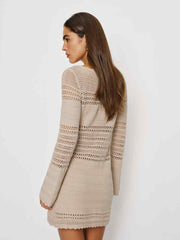 Inda Open Knit Mini Dress - Coyote