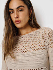 Inda Open Knit Mini Dress - Coyote